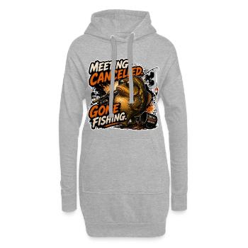 Treffen abgesagt Los-Karpfenfischen - Hoodie-Kleid - Grau meliert - Vorne