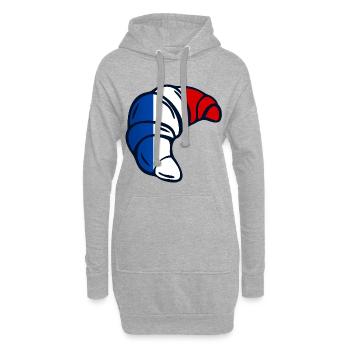 France Croissants - Sweat-shirt à capuche long Femme - gris chiné - Devant