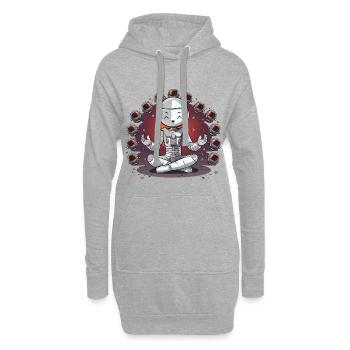 Kosmische Meditation des Astronauten - Hoodie-Kleid - Grau meliert - Vorne