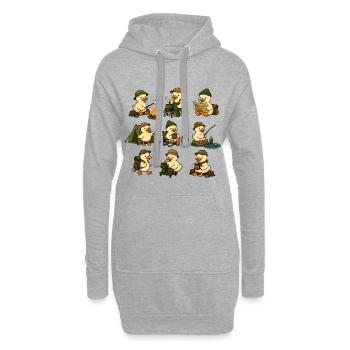 Camping Duck Adventure – Canards mignons en plein air - Sweat-shirt à capuche long Femme - gris chiné - Devant