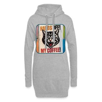 Mein Kaffee – wütende Katze - Hoodie-Kleid - Grau meliert - Vorne