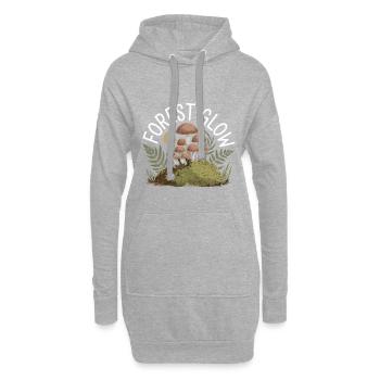 Champignons lumineux de la forêt au clair de lune - Sweat-shirt à capuche long Femme - gris chiné - Devant