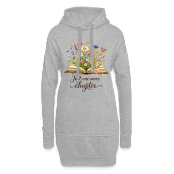 Just One More Chapter - Wildblumen Buch Art - Hoodie-Kleid - Grau meliert - Vorne