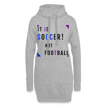 ES IST FUSSBALL, NICHT FUSSBALL – Fußball-Meme - Hoodie-Kleid - Grau meliert - Vorne
