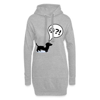 Football des Teckels - Sweat-shirt à capuche long Femme - gris chiné - Devant