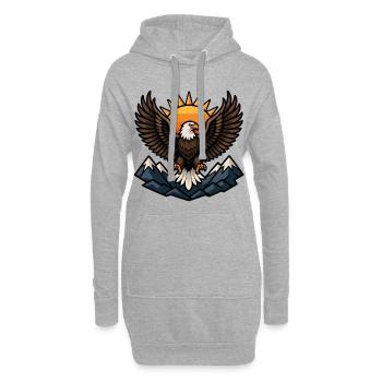 Aigle doré sur montagne au soleil - Sweat-shirt à capuche long Femme - gris chiné - Devant