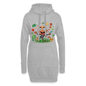 Héros de cuisine Magie des légumes - Sweat-shirt à capuche long Femme - gris chiné - Devant