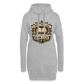 Blason vintage du club de lecture – Chemise Gang Saying - Sweat-shirt à capuche long Femme - gris chiné - Devant