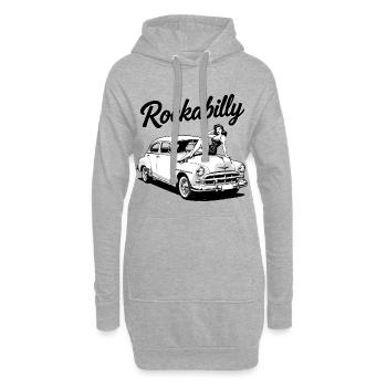 T-shirt classique Pin-Up Car Hot Up de la Hot Flip - Sweat-shirt à capuche long Femme - gris chiné - Devant