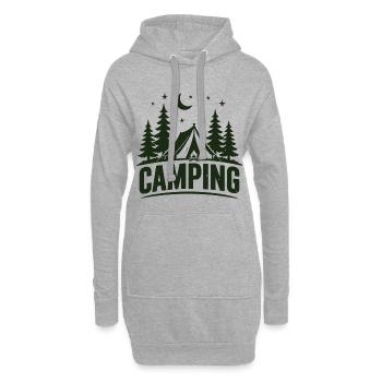Camping, tente d’aventure en plein air en montagne - Sweat-shirt à capuche long Femme - gris chiné - Devant