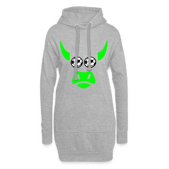 Fußball Grillfleisch - Hoodie-Kleid - Grau meliert - Vorne