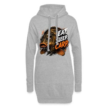 Manger Sommeil Carpe Pêche à la Carpe - Sweat-shirt à capuche long Femme - gris chiné - Devant