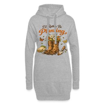 Ich bevorzuge Gardening Passion Vintage Garden - Hoodie-Kleid - Grau meliert - Vorne