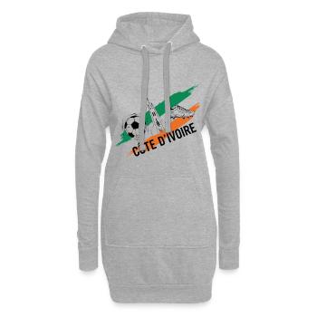 Côte d'Ivoire Football Maillot Ivory Coast Soccer - Sweat-shirt à capuche long Femme - gris chiné - Devant