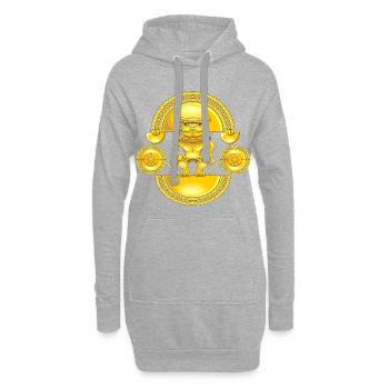 Le chaman doré - Sweat-shirt à capuche long Femme - gris chiné - Devant