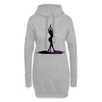 Pole Dance Silhouette Frau in High Heels Design - Hoodie-Kleid - Grau meliert - Vorne