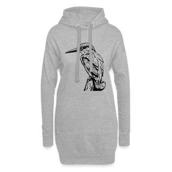 Pic / Martin-pêcheur - Sweat-shirt à capuche long Femme - gris chiné - Devant