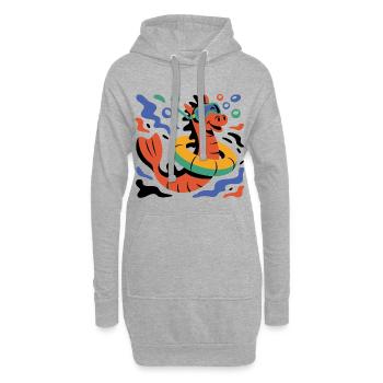 Cooles Seepferd - Hoodie-Kleid - Grau meliert - Vorne