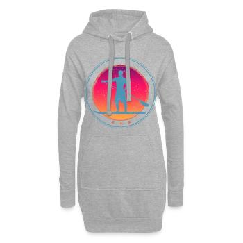 Stand Up Paddle Board Sonnenuntergang Vintage SUP - Hoodie-Kleid - Grau meliert - Vorne