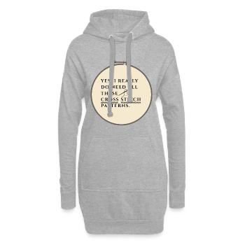 Kreuzstichmuster-Obsession - Hoodie-Kleid - Grau meliert - Vorne