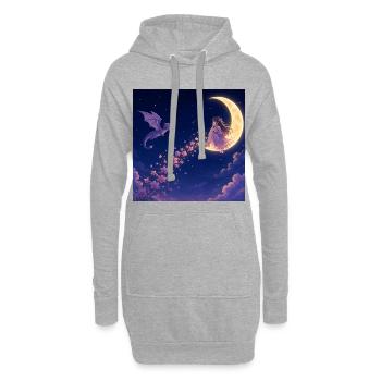 Mondlicht Drachenblüte - Hoodie-Kleid - Grau meliert - Vorne