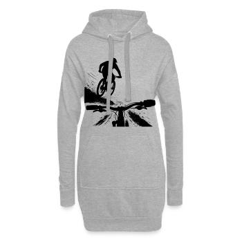 Point de vue du saut en descente en VTT - Conception de VTT - Sweat-shirt à capuche long Femme - gris chiné - Devant