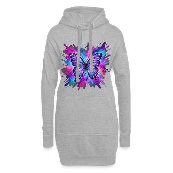 Schmetterling - Hoodie-Kleid - Grau meliert - Vorne
