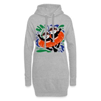 Lustige Otter Crew - Hoodie-Kleid - Grau meliert - Vorne