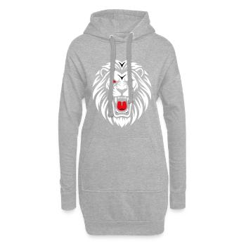 Roaring Lion Maskottchen Sportgeschenk - Hoodie-Kleid - Grau meliert - Vorne
