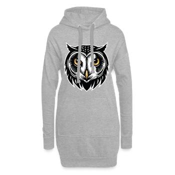Eulen-Weisheit-Maskottchen-Logo Sport-Gaming-Geschenk - Hoodie-Kleid - Grau meliert - Vorne