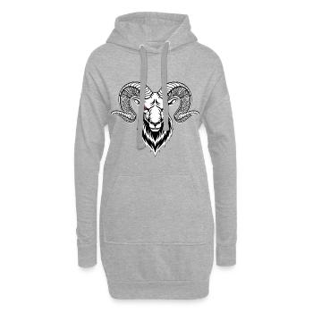 Widder-Wikinger-Maskottchen Logo Sport Bodybuilding - Hoodie-Kleid - Grau meliert - Vorne