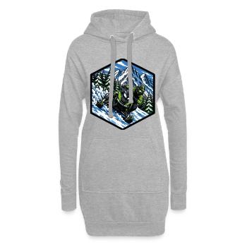 Motoneige en montée dynamique sur neige - Sweat-shirt à capuche long Femme - gris chiné - Devant