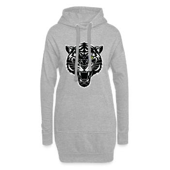 White Tiger Maskottchen Logo Sportspiel - Hoodie-Kleid - Grau meliert - Vorne