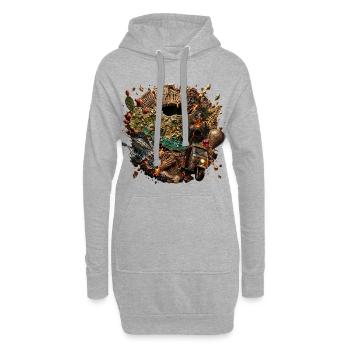 Sicilia n’do cori - Édition Explosion - Sweat-shirt à capuche long Femme - gris chiné - Devant
