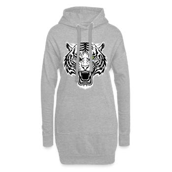White Tiger Green Eyes Maskottchen Logo Sport Gaming - Hoodie-Kleid - Grau meliert - Vorne