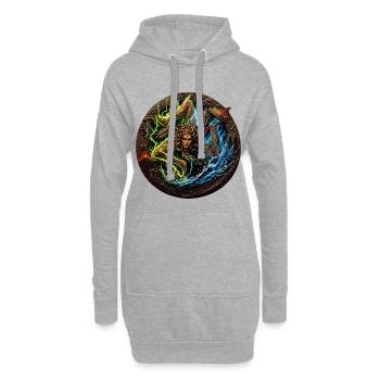Sicilia n'do cori – trinacria-Sturm-Ausgabe - Hoodie-Kleid - Grau meliert - Vorne
