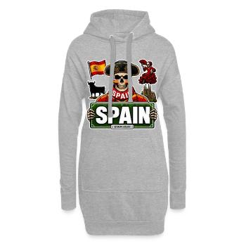 SkullCostume Weltausgabe: Spanien - Hoodie-Kleid - Grau meliert - Vorne