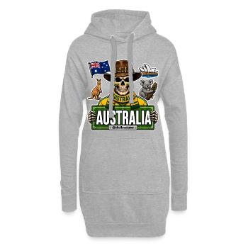 SkullCostume Édition Mondiale : Australie - Sweat-shirt à capuche long Femme - gris chiné - Devant