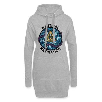 Sextant Navigation Nautique Vintage Badge Mer - Sweat-shirt à capuche long Femme - gris chiné - Devant