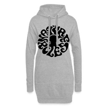 Oktopus nature rules ! klasse sixties Typo  - Hoodie-Kleid - Grau meliert - Vorne