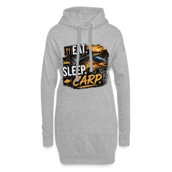 Eat Sleep Carp Carp Fishing T-Shirt - Sweat-shirt à capuche long Femme - gris chiné - Devant