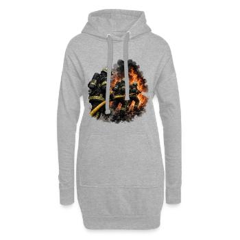 Extinction de l’attaque dans une mer de flammes - Sweat-shirt à capuche long Femme - gris chiné - Devant