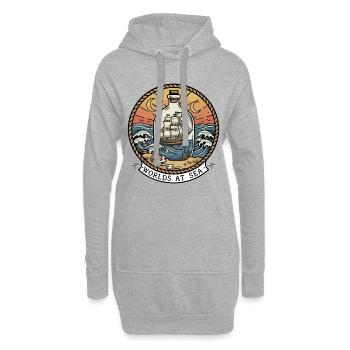 Bateau en Bouteille Worlds At Sea Badge Retro - Sweat-shirt à capuche long Femme - gris chiné - Devant