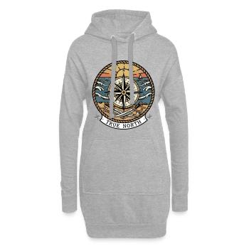 Boussole Rose des Vents Sabres Pirate True North - Sweat-shirt à capuche long Femme - gris chiné - Devant