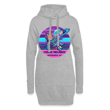 Astronaut Fuchs Weltall Retro Vaporwave - Hoodie-Kleid - Grau meliert - Vorne