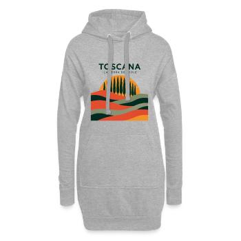 Toscana Sonnenhügel Landschaft - Hoodie-Kleid - Grau meliert - Vorne