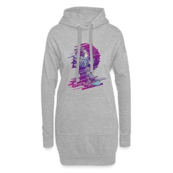 Spiralporträt - Hoodie-Kleid - Grau meliert - Vorne