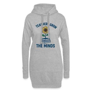 Les enseignants développent l’esprit - Sweat-shirt à capuche long Femme - gris chiné - Devant