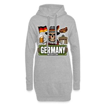 SkullCostume World Edition: Deutschland - Hoodie-Kleid - Grau meliert - Vorne