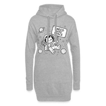 Ich brauche mehr Freiraum Katze im Weltall - Hoodie-Kleid - Grau meliert - Vorne